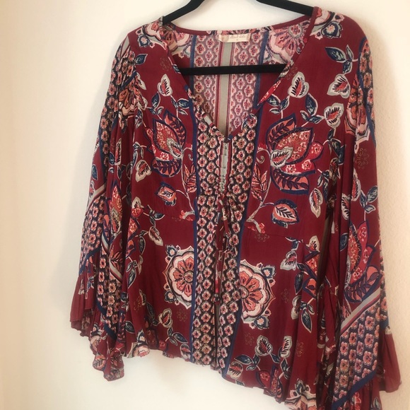 Altar'd State Tops - Altard State Red Aztec Shirt